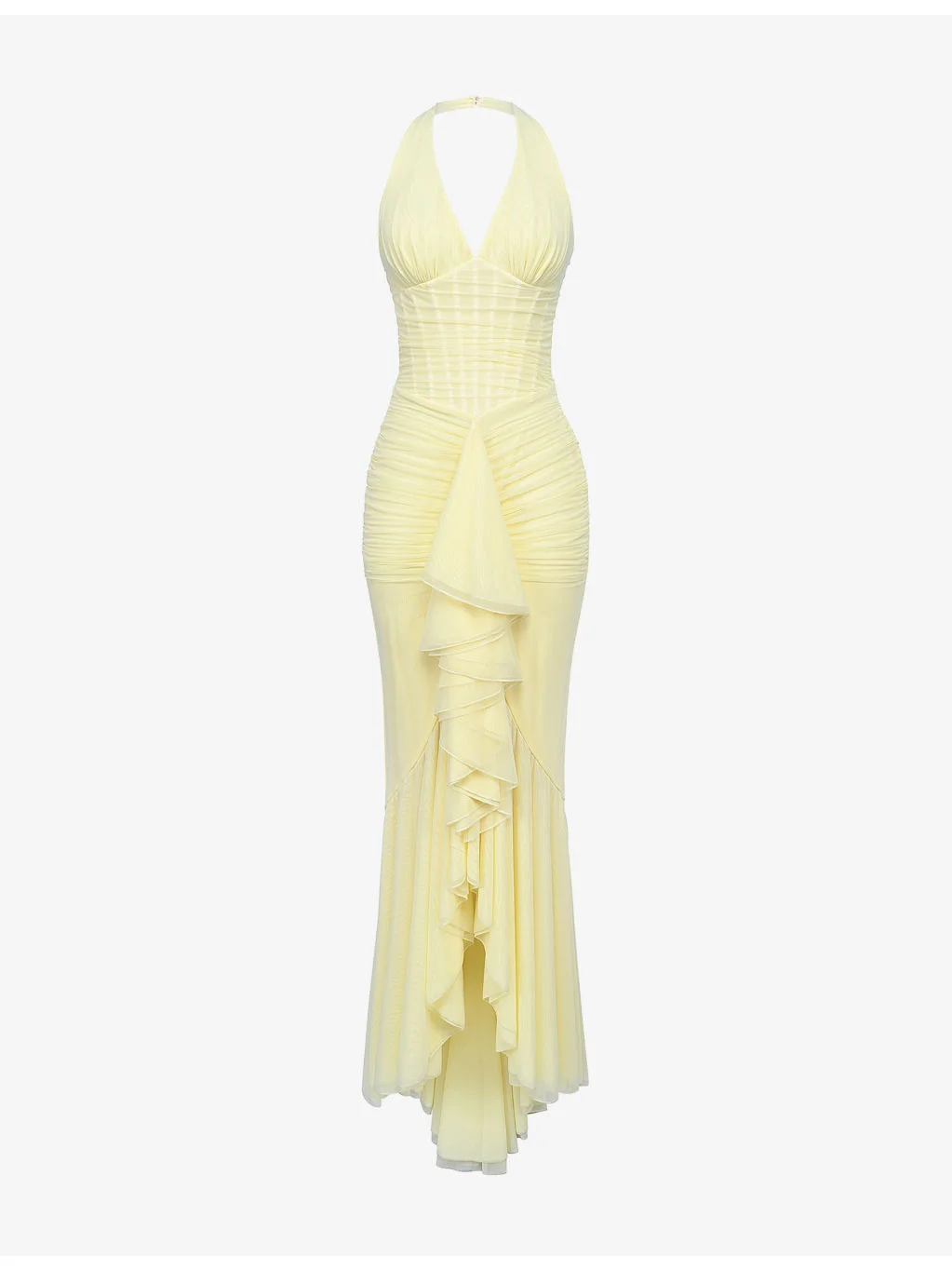Carmine Halterneck Stretch-Mesh Maxi Dress - 1