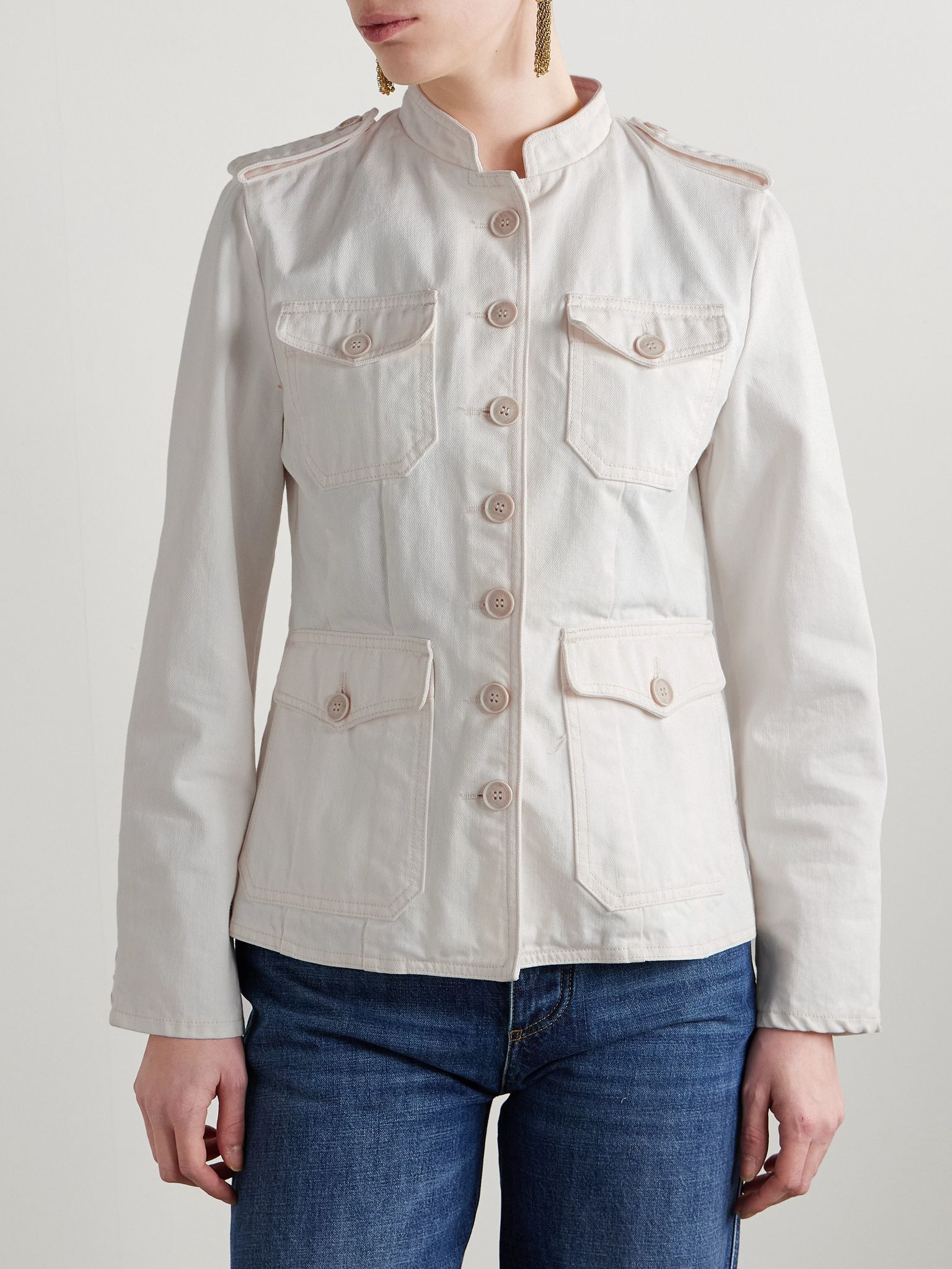 Geraldine denim jacket Cream - 3