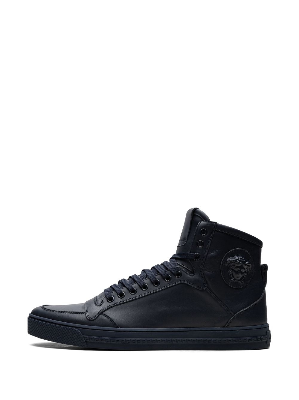 high-top leather "Navy" sneakers - 5