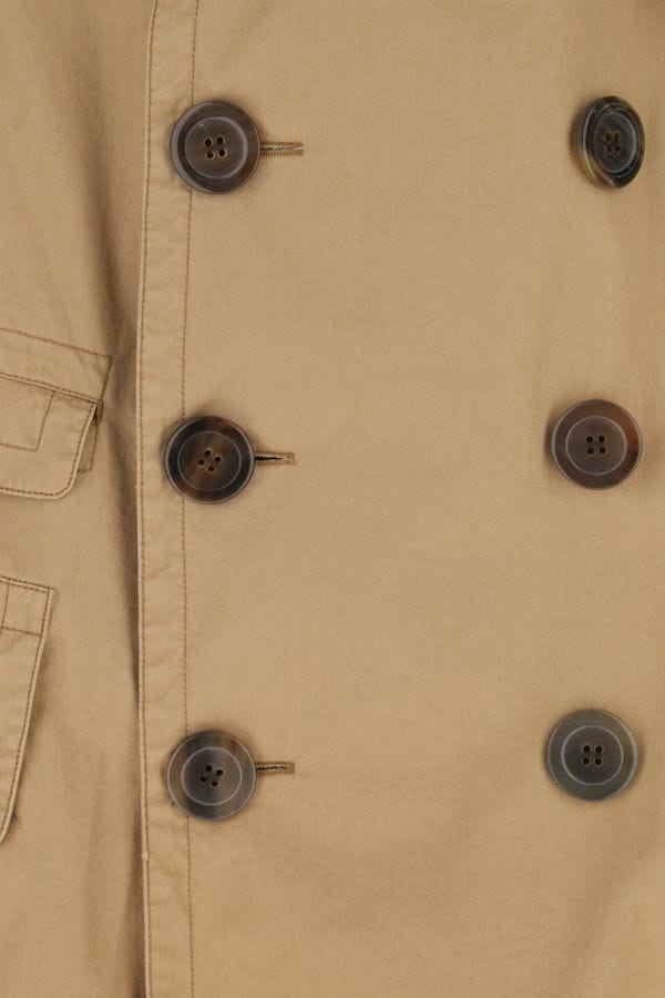Beige cotton oversize trench coat - 3