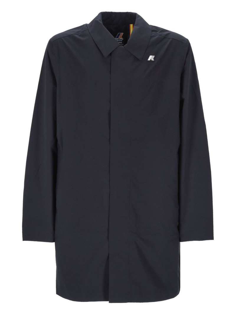 logo-patch trench coat 1