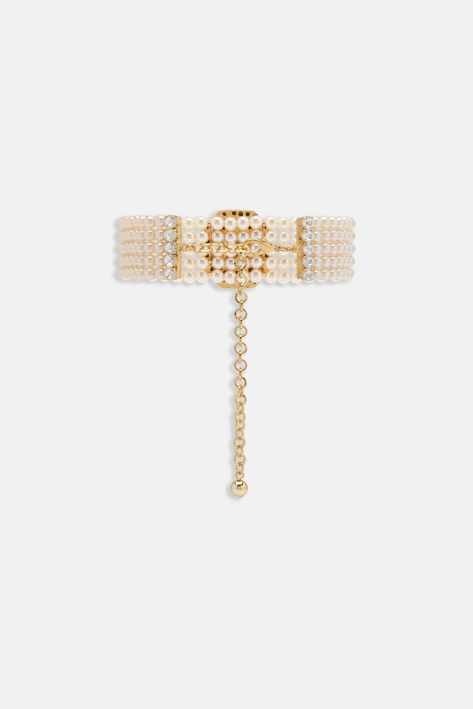 PEARL CHOKER WITH CRYSTAL ELEMENT - 2