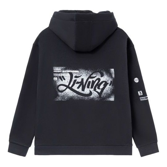 Li-Ning Skateboard Series Funny Printing Stay Warm Loose Hoodie 'Black' AWDR821-1 - 2