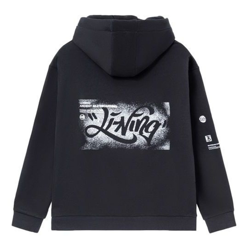 Li-Ning Li-Ning Skateboard Series Funny Printing Stay Warm Loose Hoodie 'Black' AWDR821-1 outlook