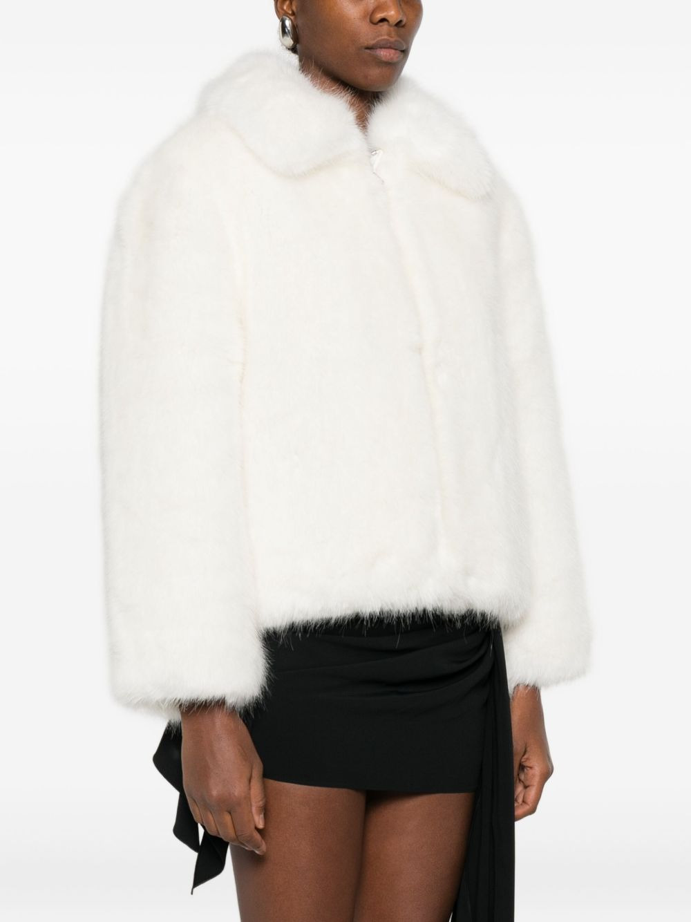 zip-up faux-fur jacket - 3