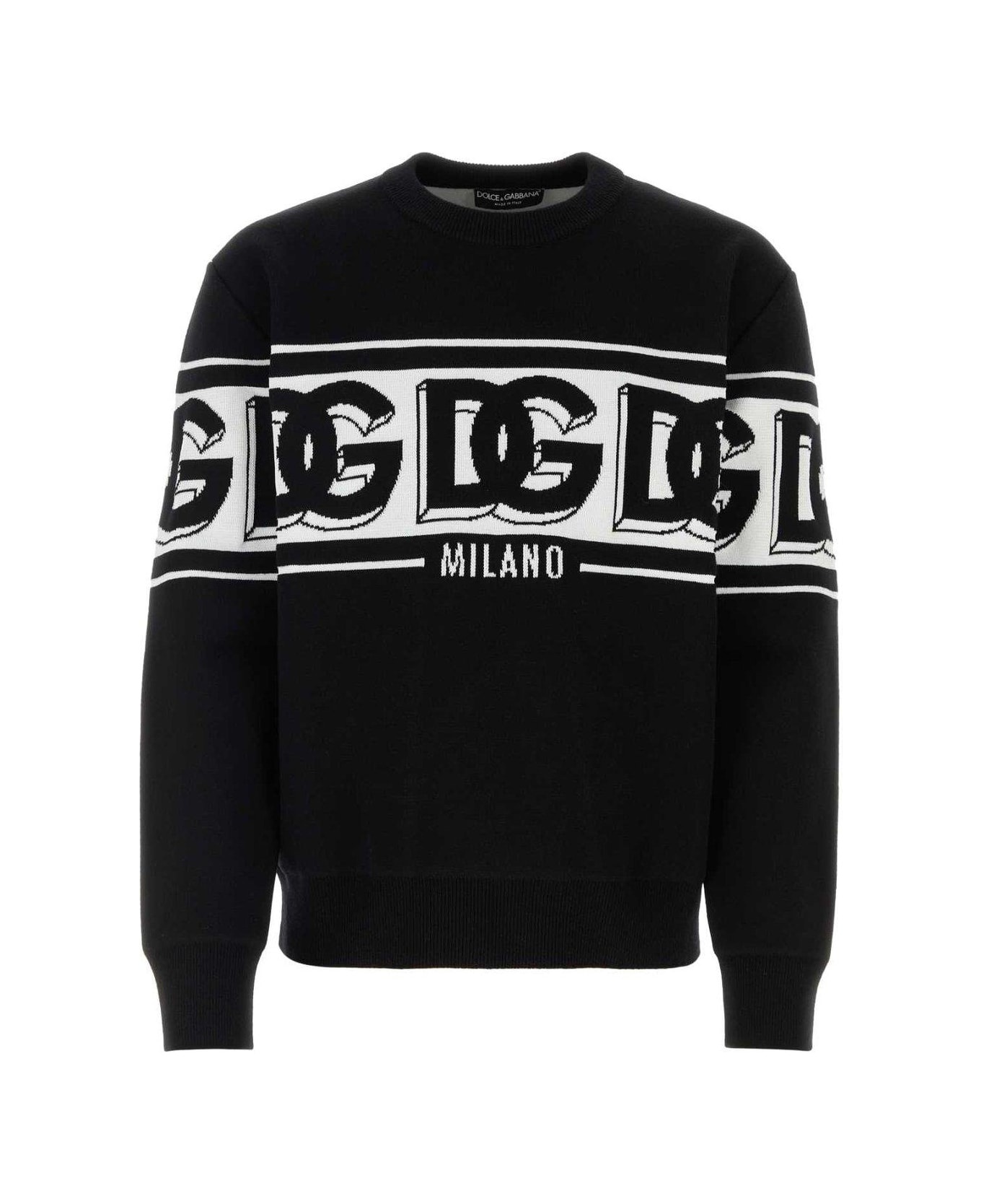 Intarsia Knitted Crewneck Jumper - 1