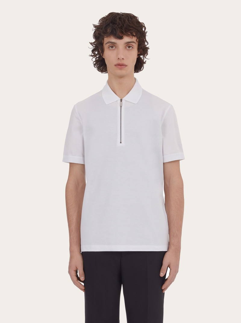 FERRAGAMO Polo with zip collar outlook
