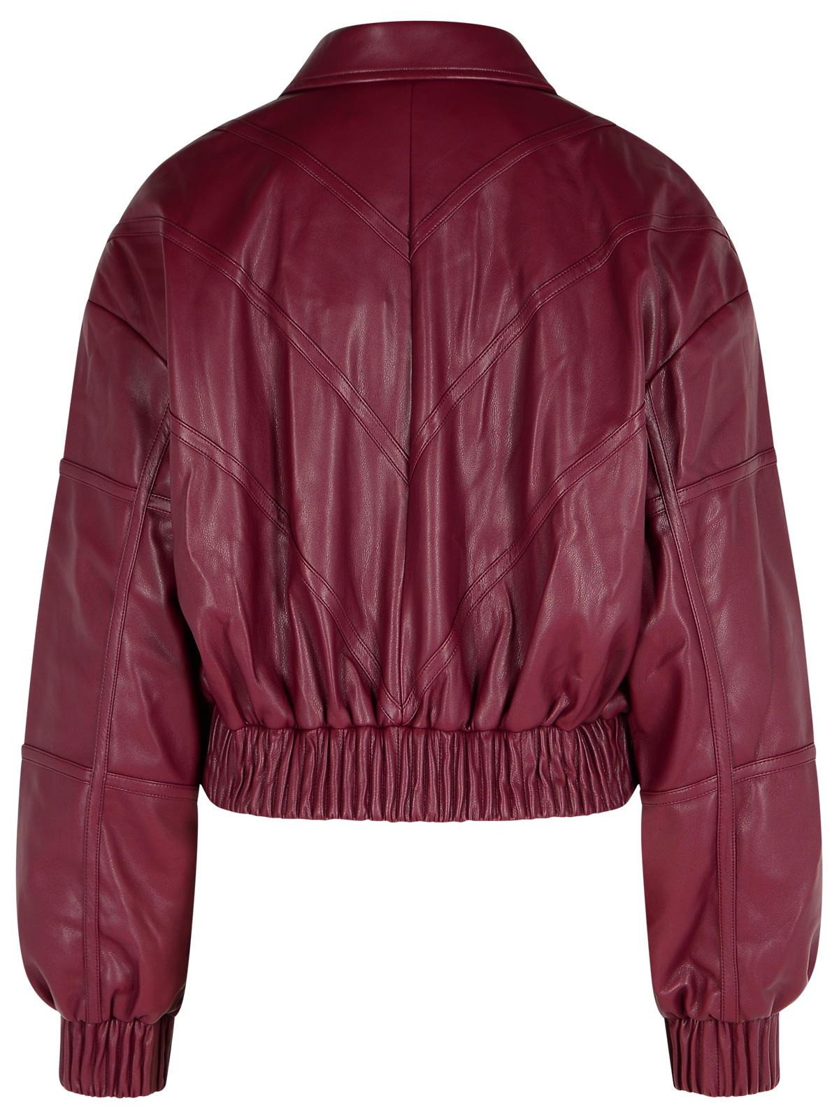 Rotate Burgundy Polyester Bomber Jacket Women - 3