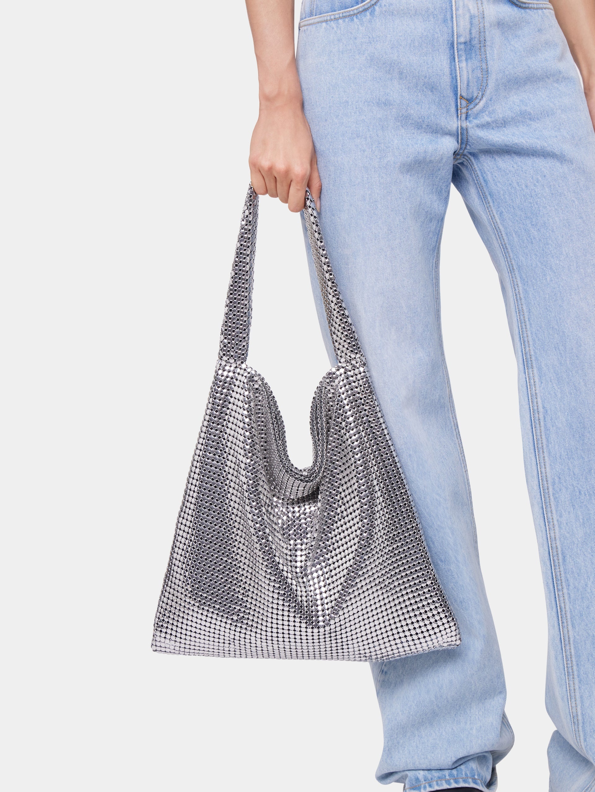SILVER PIXEL METALLIC TOTE BAG - 4