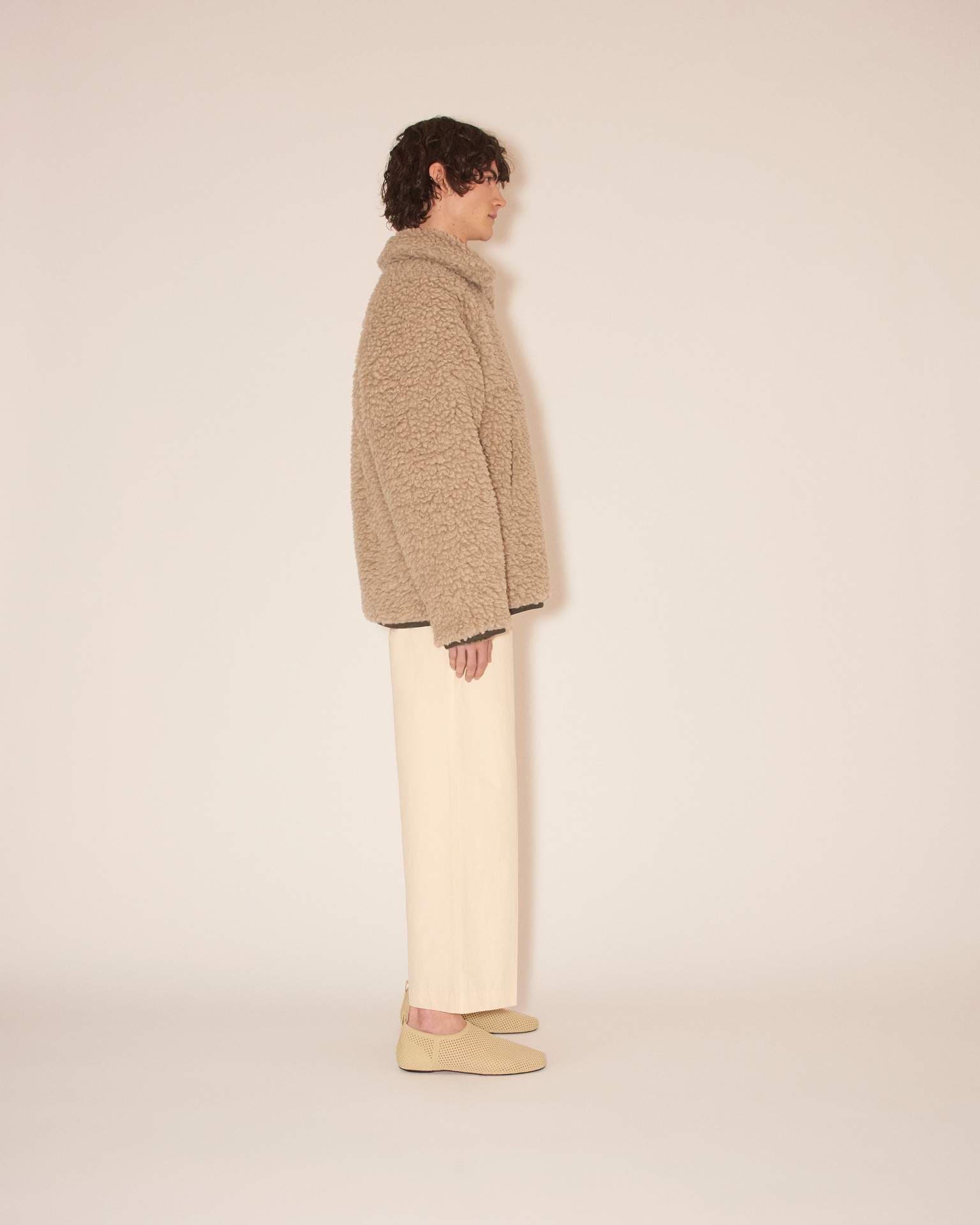 LOUKA - Shearling/Technical coating smock - Khaki/Dark moss - 4