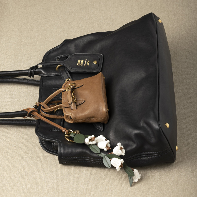 Miu Miu Trick leather keyring outlook