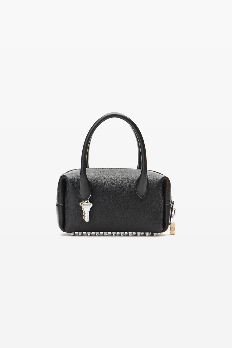 Black leather Roux Small Top Handle Bag 1