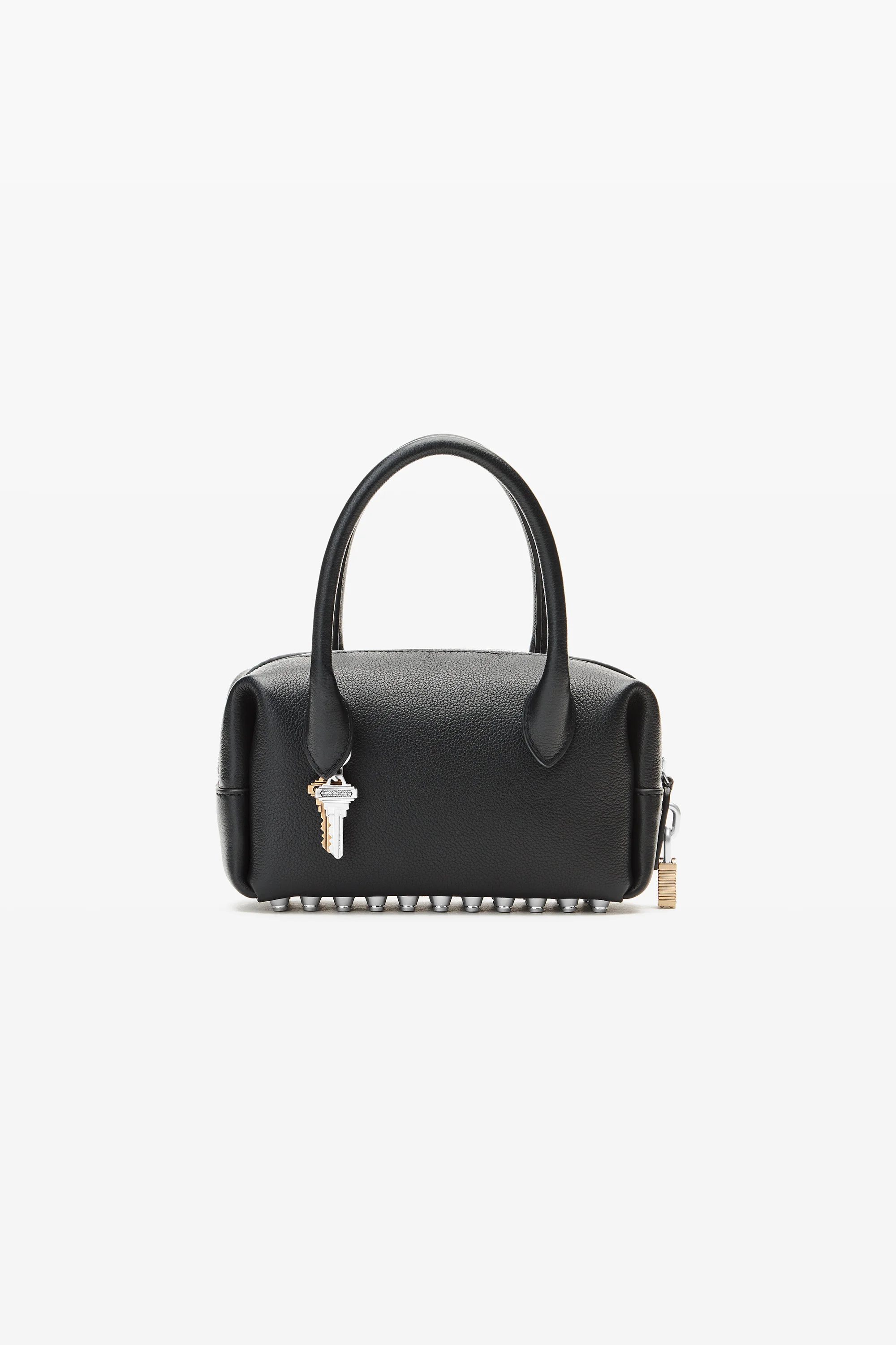 Black leather Roux Small Top Handle Bag - 1