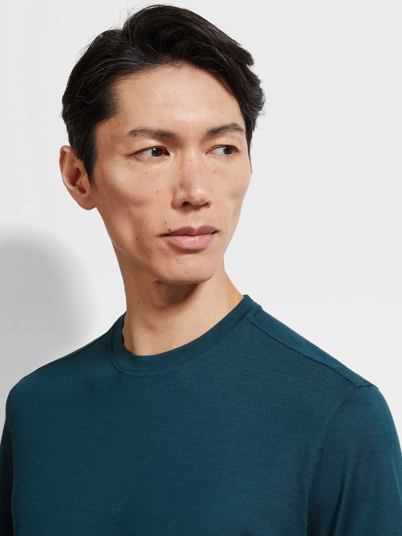 ZEGNA DARK GREEN VELLUS AUREUM T-SHIRT outlook