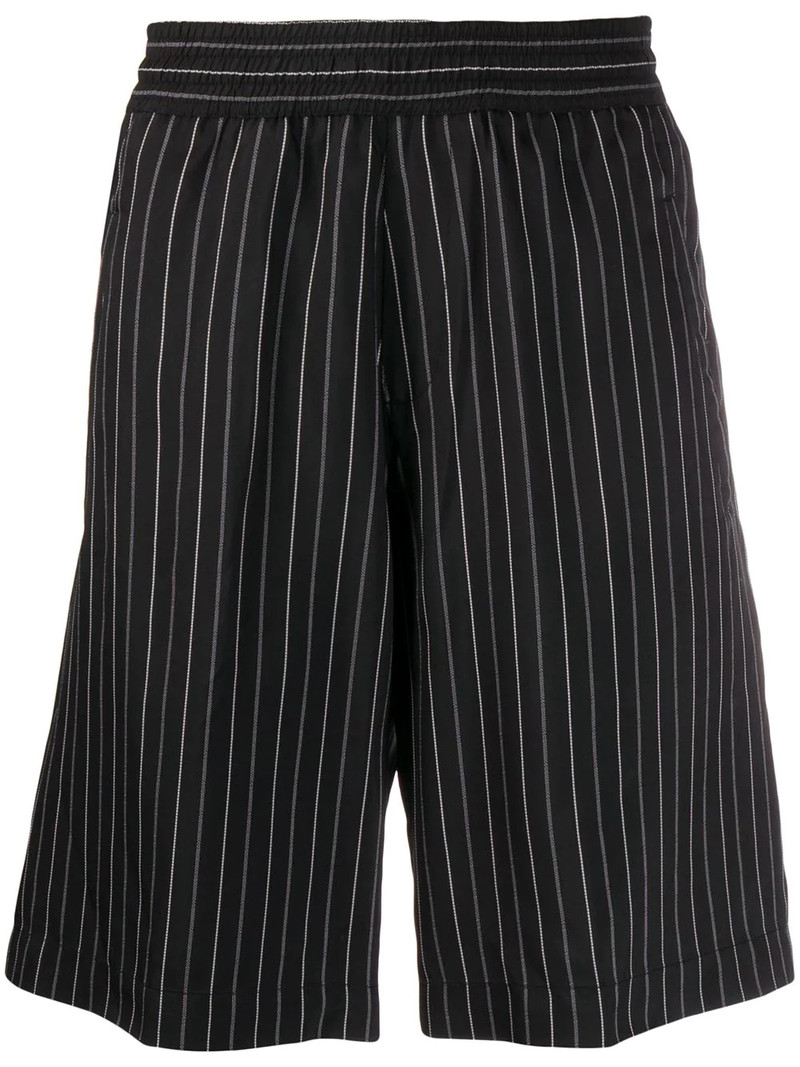 pinstripe elasticated-waistband shorts 1