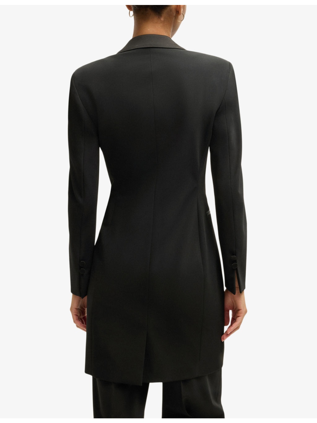 Notch-lapel slim-fit wool-blend blazer dress - 4