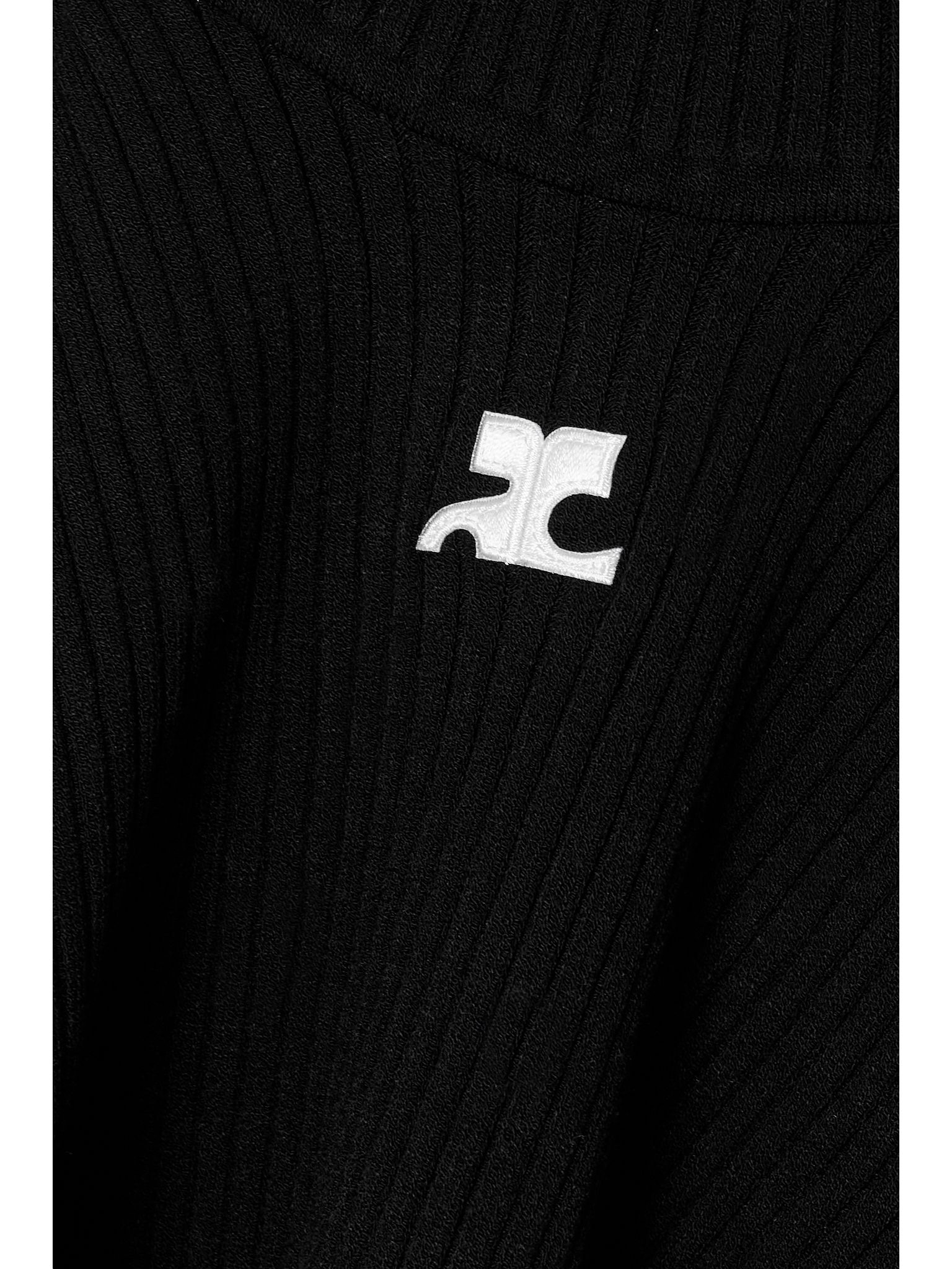 Embroidered ribbed-knit top Black - 4