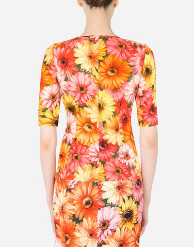 Dolce & Gabbana Charmeuse blouse with gerbera-daisy print outlook