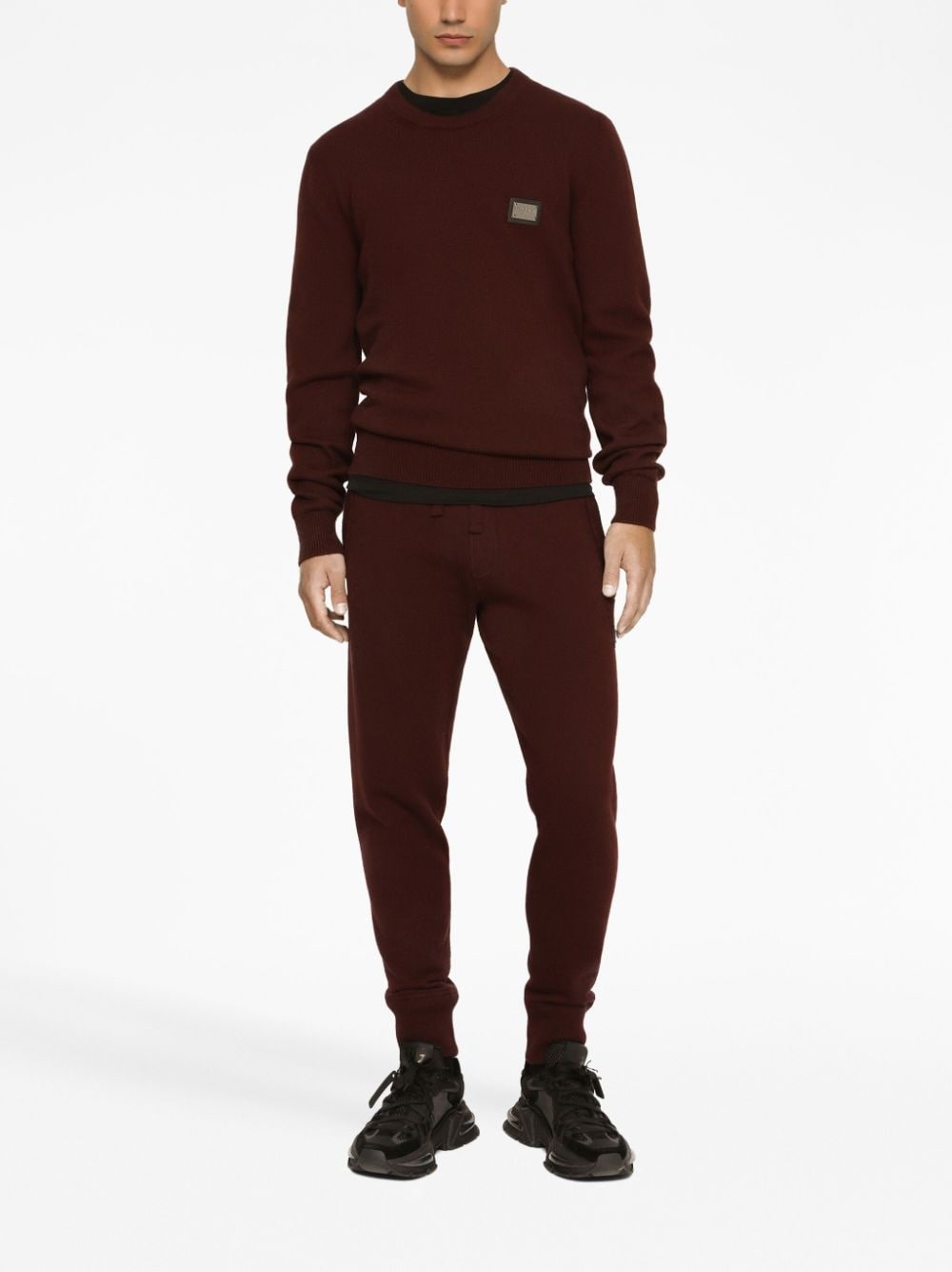 logo-plaque wool jumper - 2