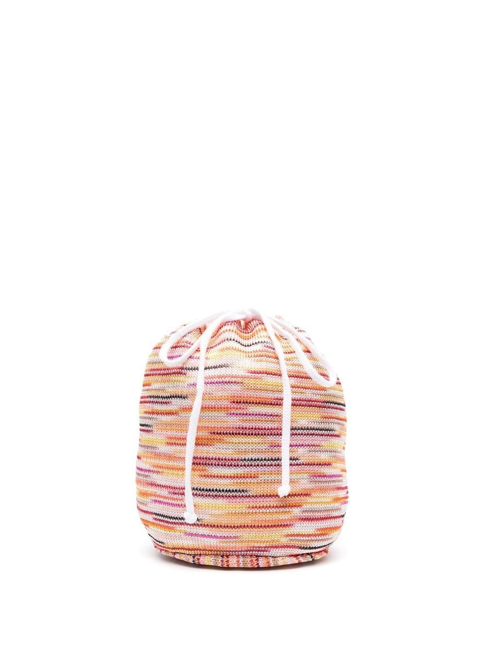 knitted drawstring bucket bag - 1