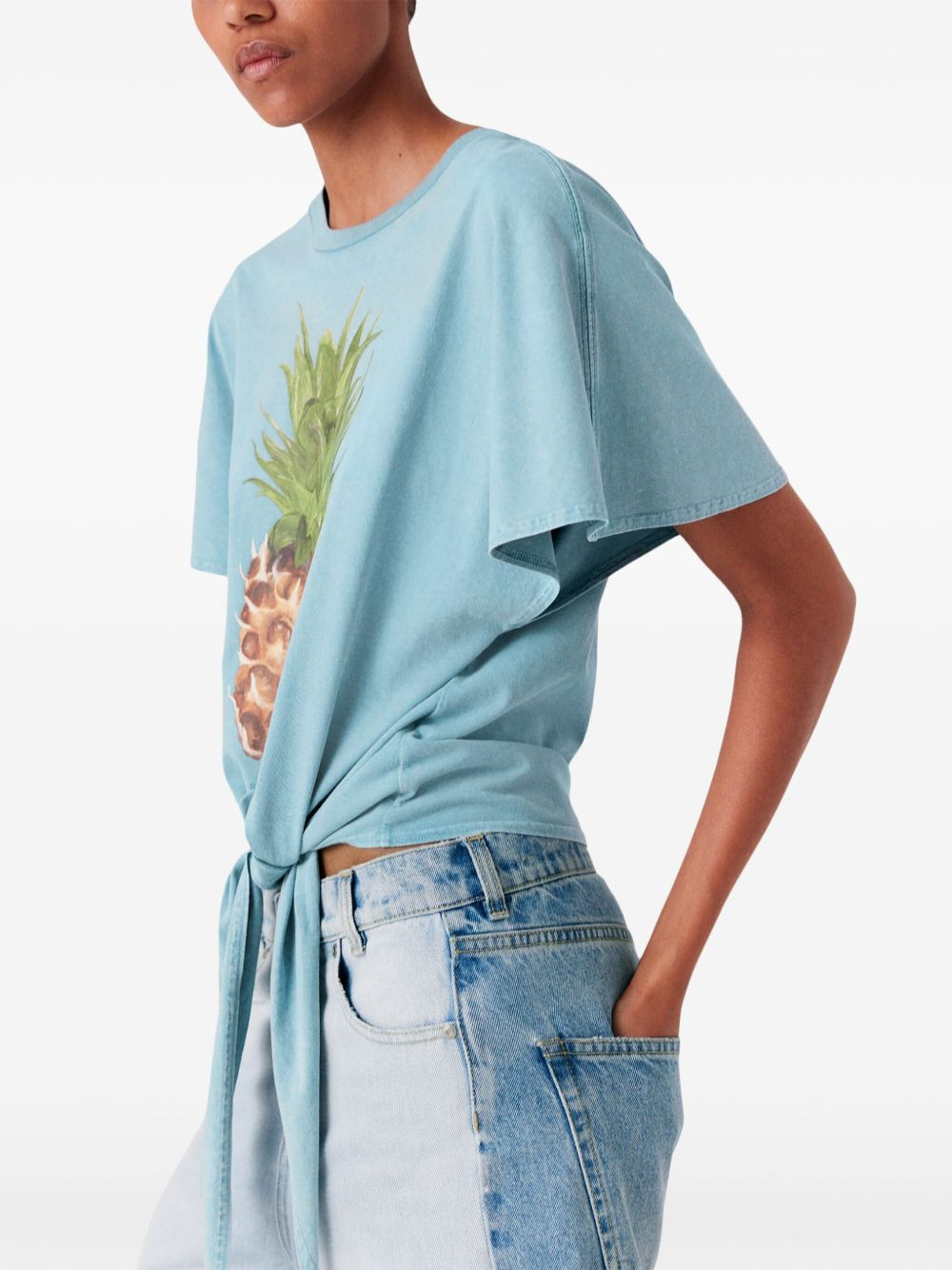 Pineapple-print cotton T-shirt - 4