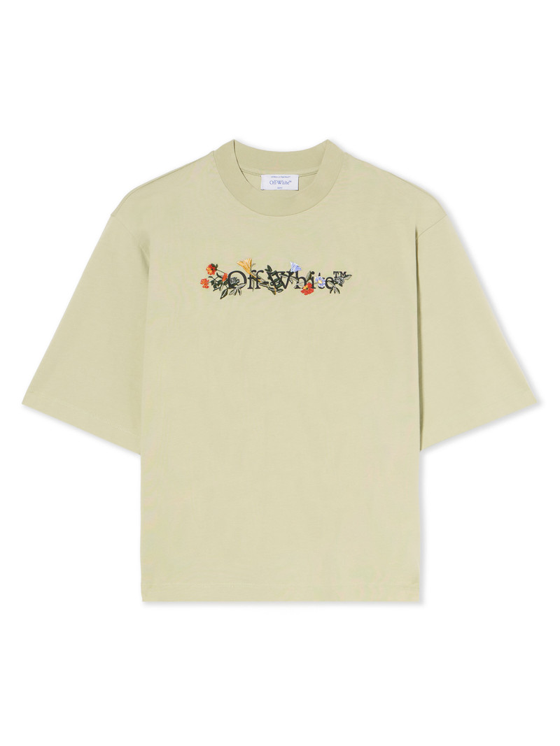 Off-White Bookish Flowers Boxy Logo Tee outlook