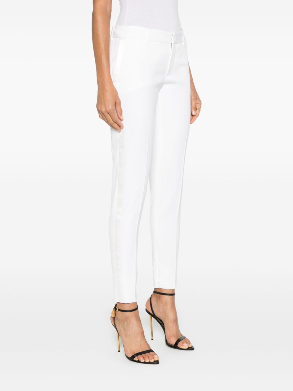 pleated front slim-fit trousers - 3