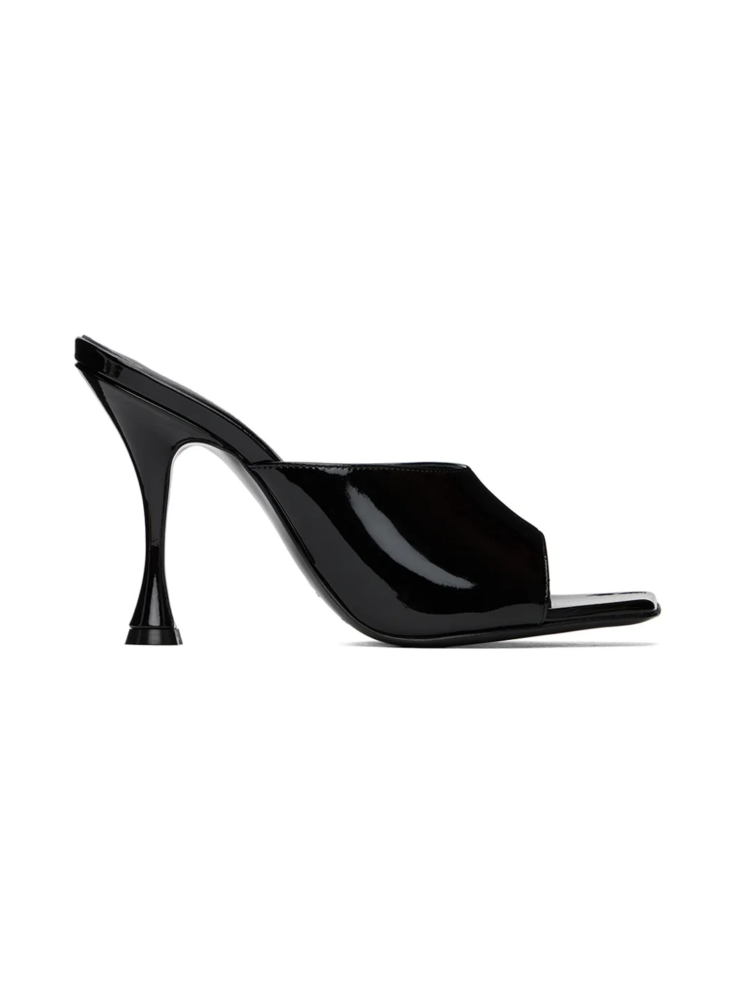 Black Square Toe Mules - 1