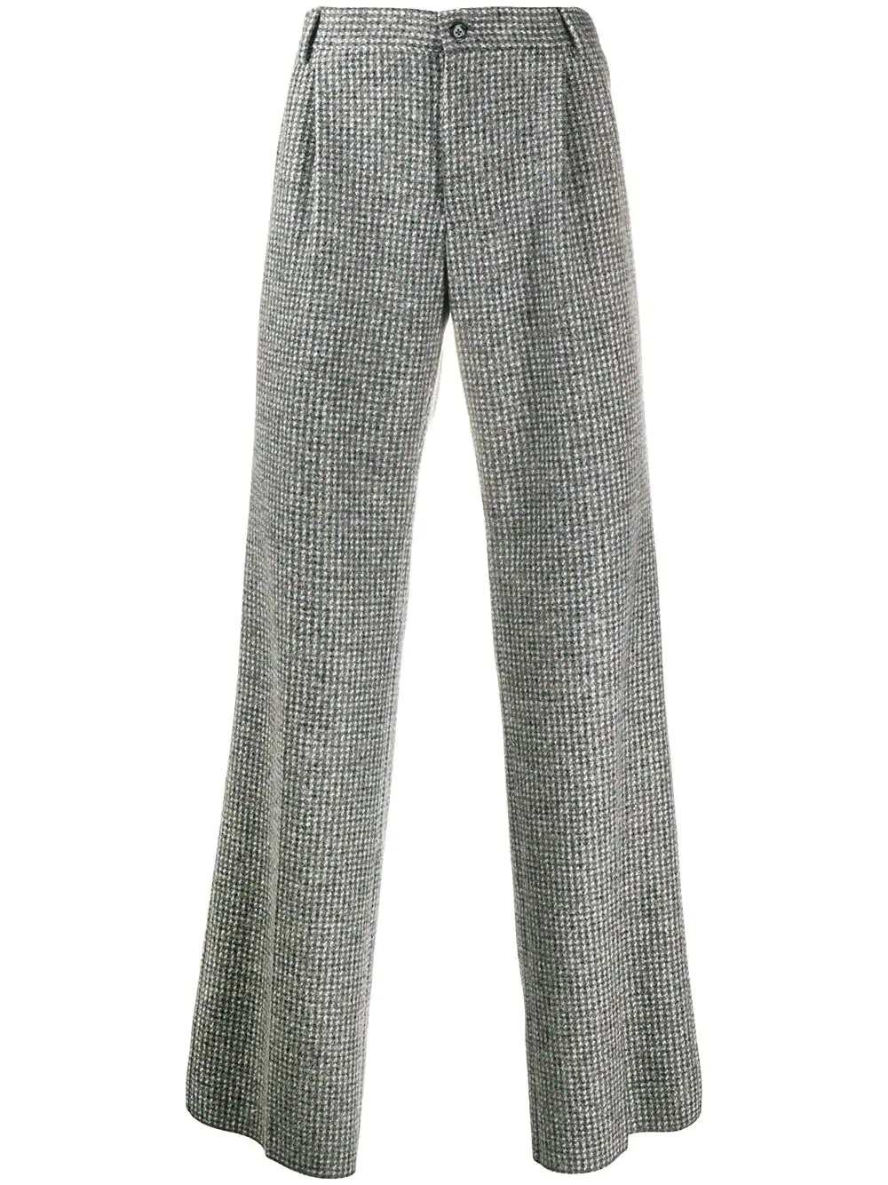 check pattern straight-leg trousers - 1