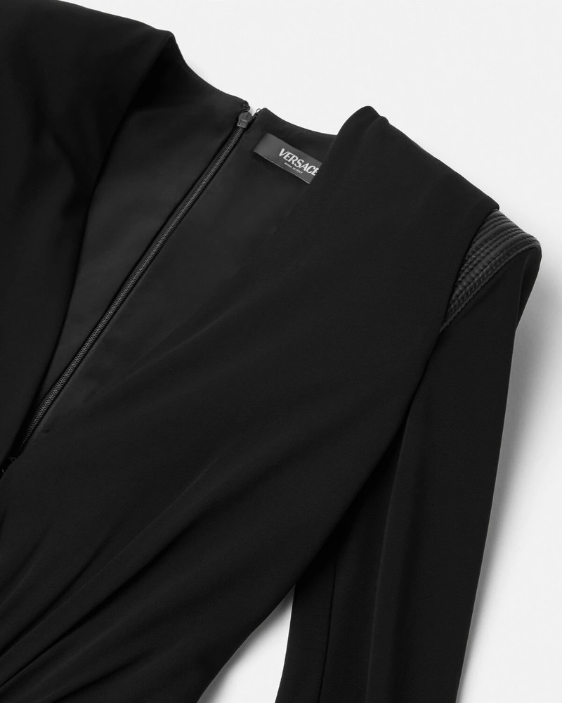 VERSACE Deep V-Neck Crêpe Mini Dress outlook