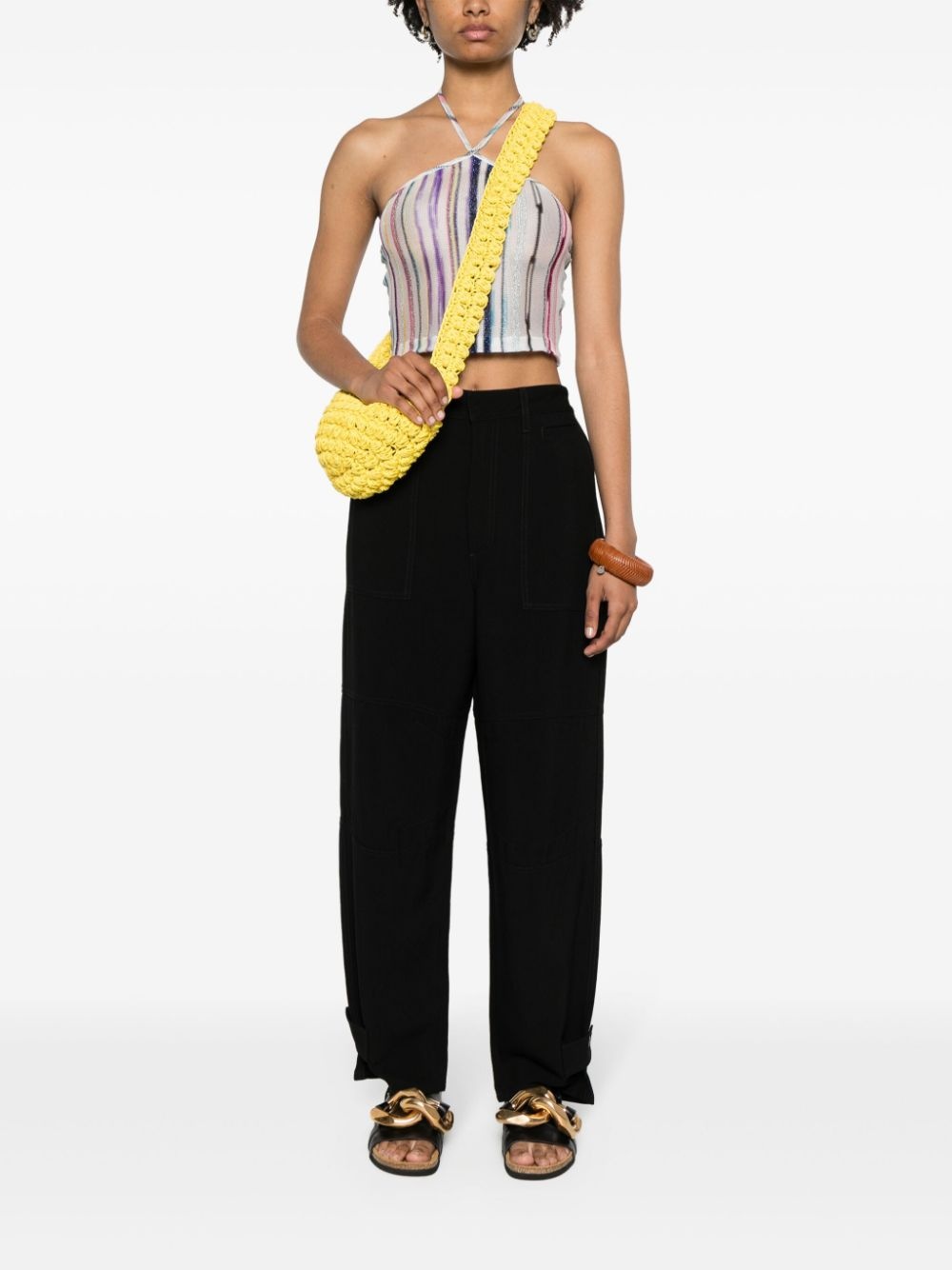 Anagram-tab tapered trousers - 2