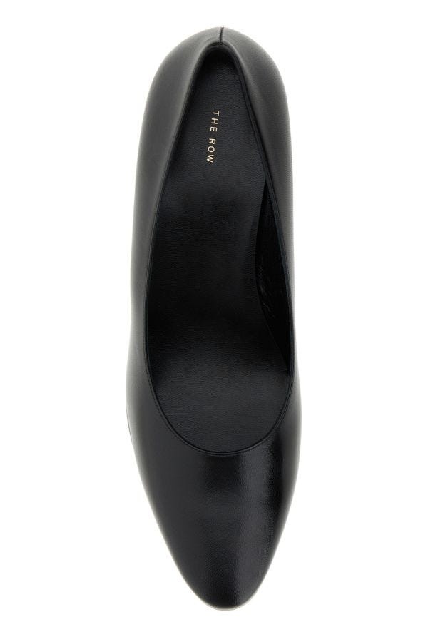 Black leather Charlotte pumps - 4