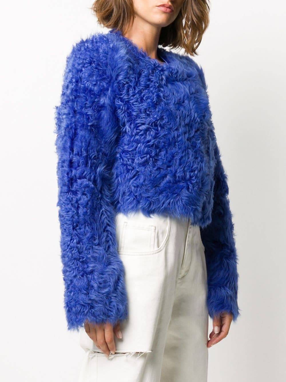 cropped fur jacket - 3