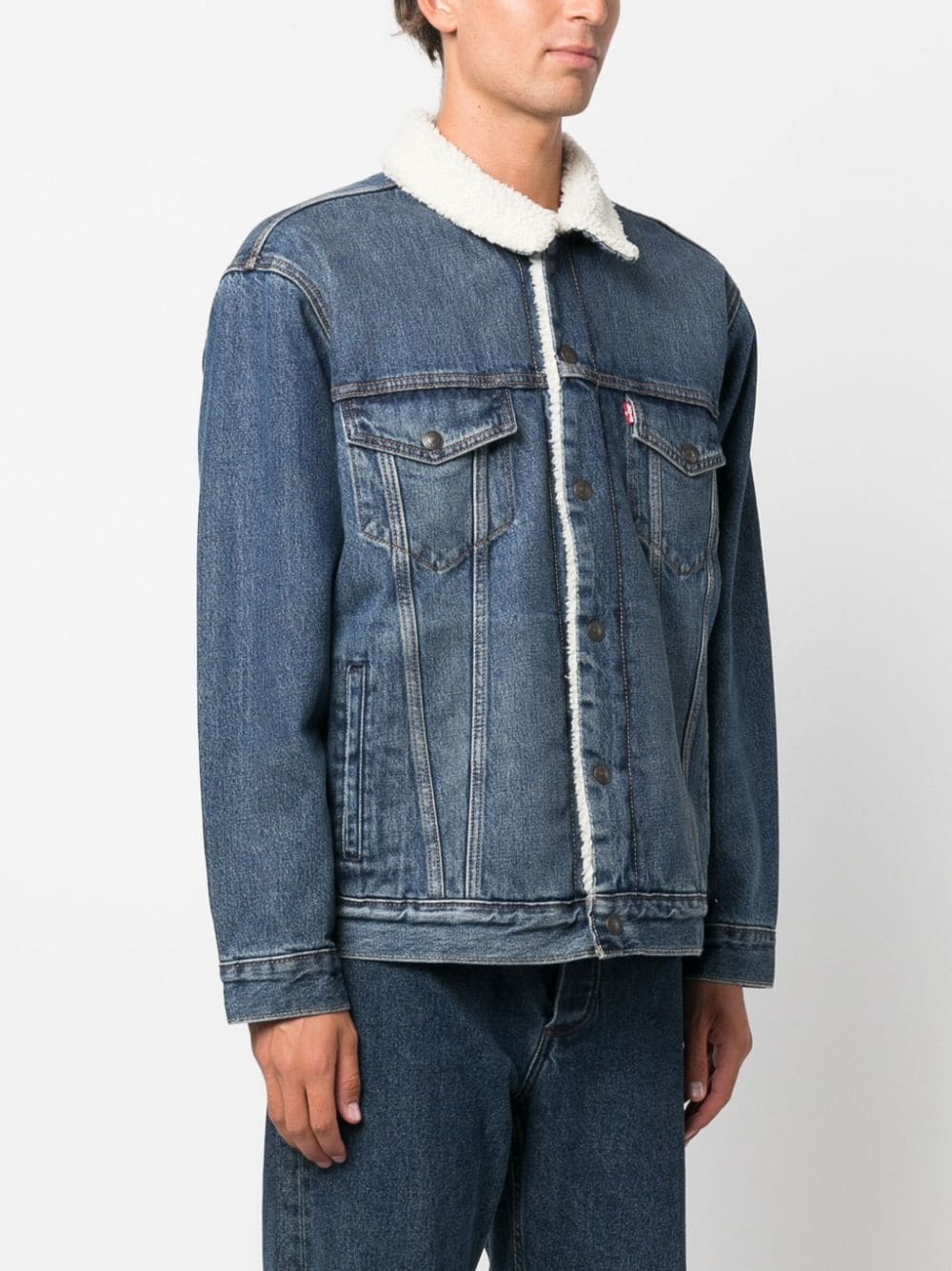 Type III faux shearling-trim denim jacket - 3