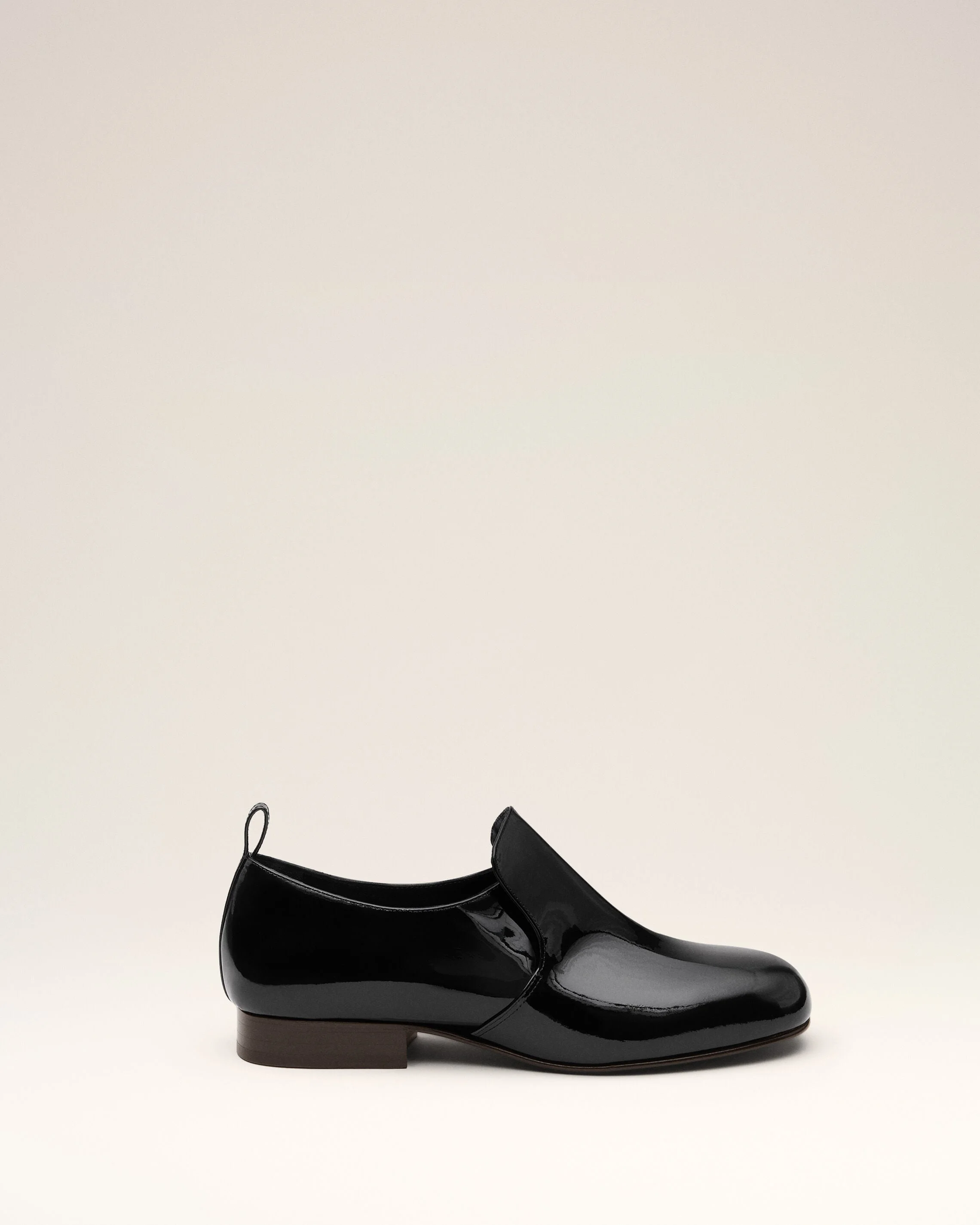 BLACK FLAT COW LEATHER SHOES - 1