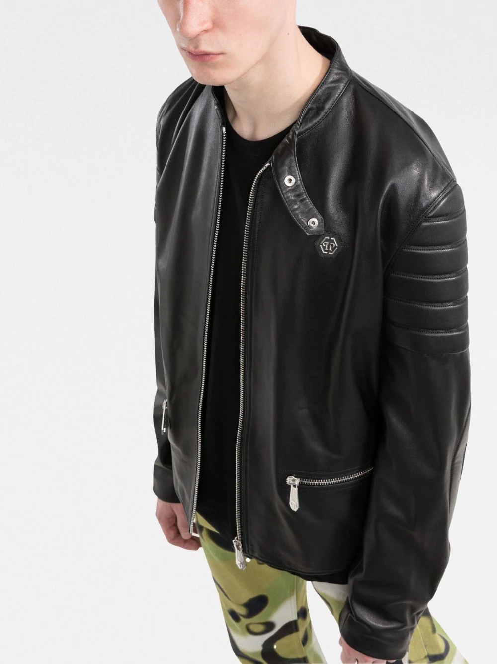 Doberman-print moto jacket - 3