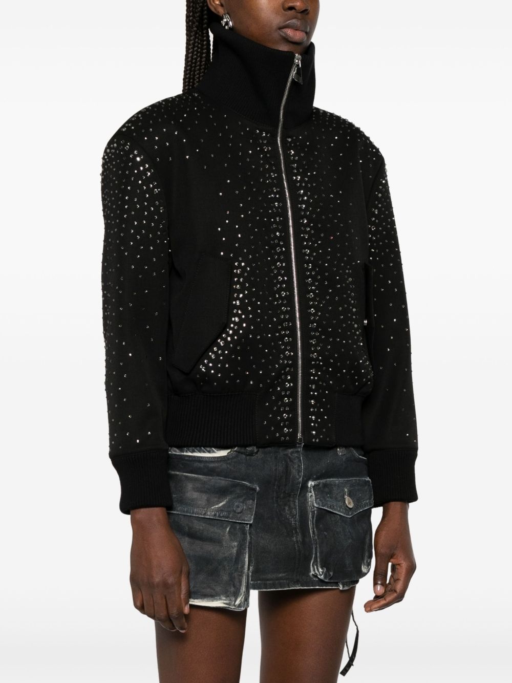 crystal-embellished bomber jacket - 3