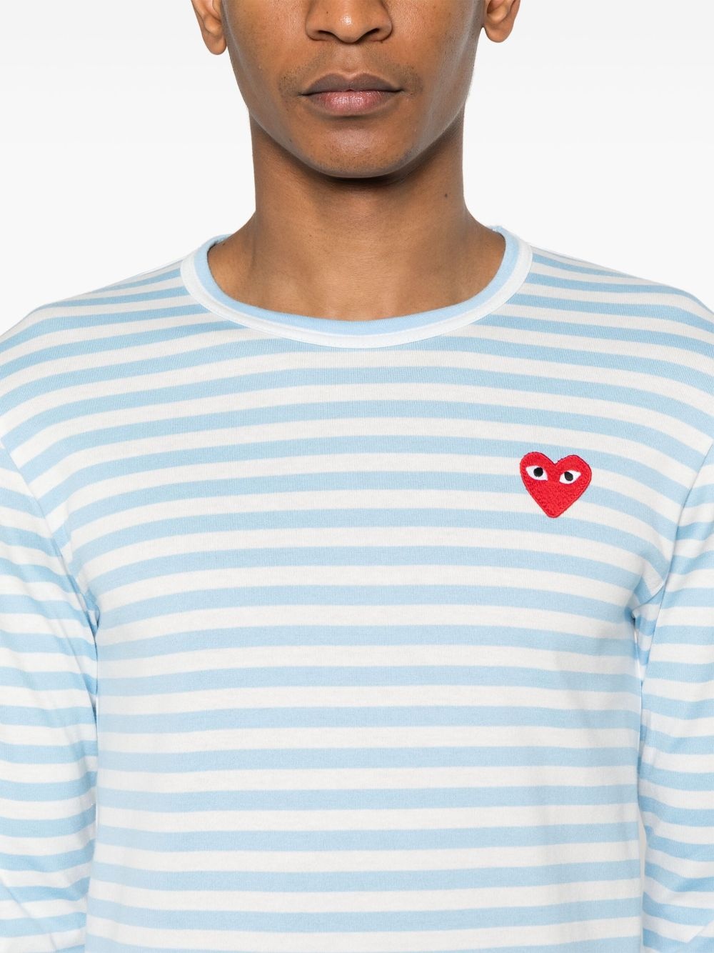logo-appliqué striped cotton T-shirt - 5