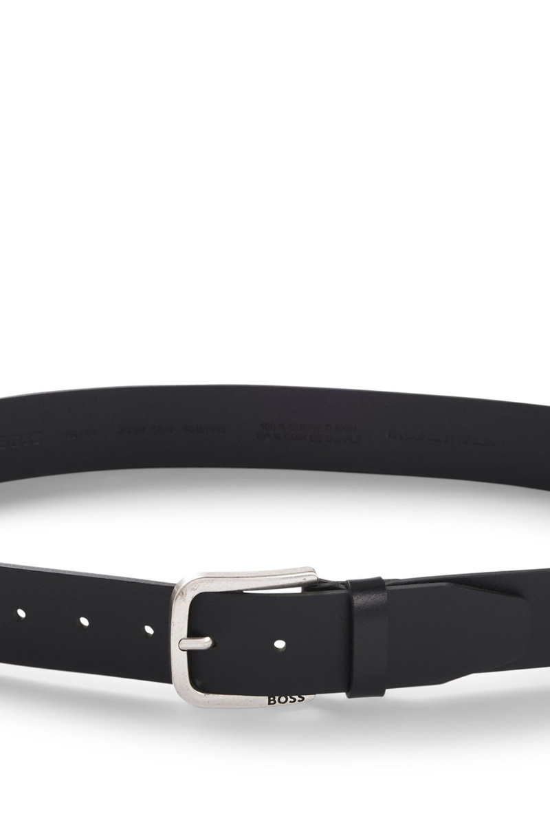 BUFFALO-LEATHER BELT WITH BRANDED PIN BUCKLE 4