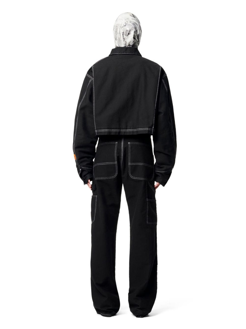 White Stitch Crop Jacket 4