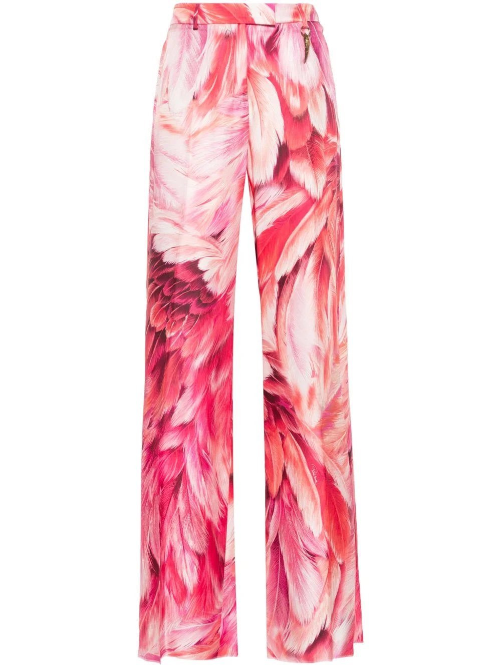 plumage-print palazzo pants - 1