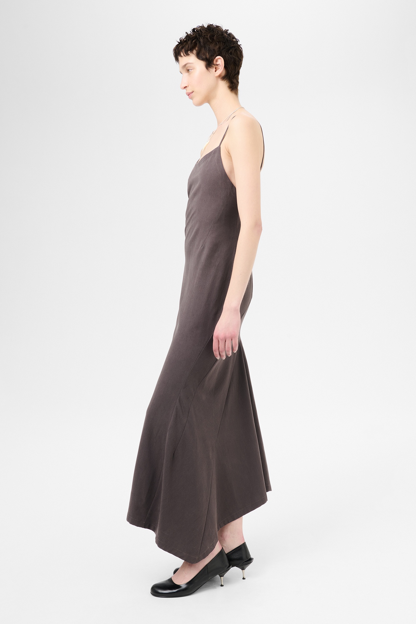 Naiad Dress Chocolate Plum Rustic Lyocell - 4