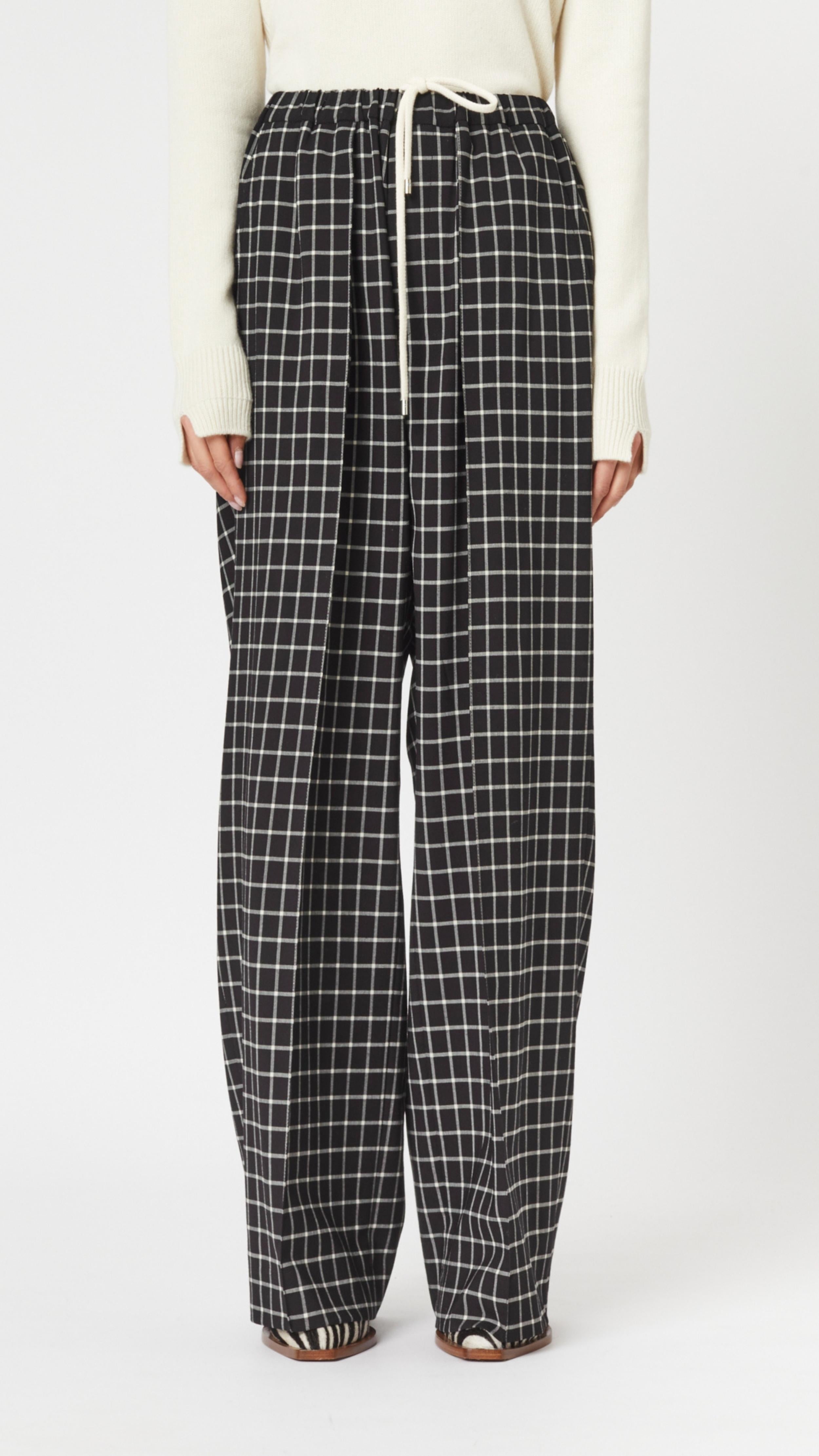 Checked Black Trousers - 1