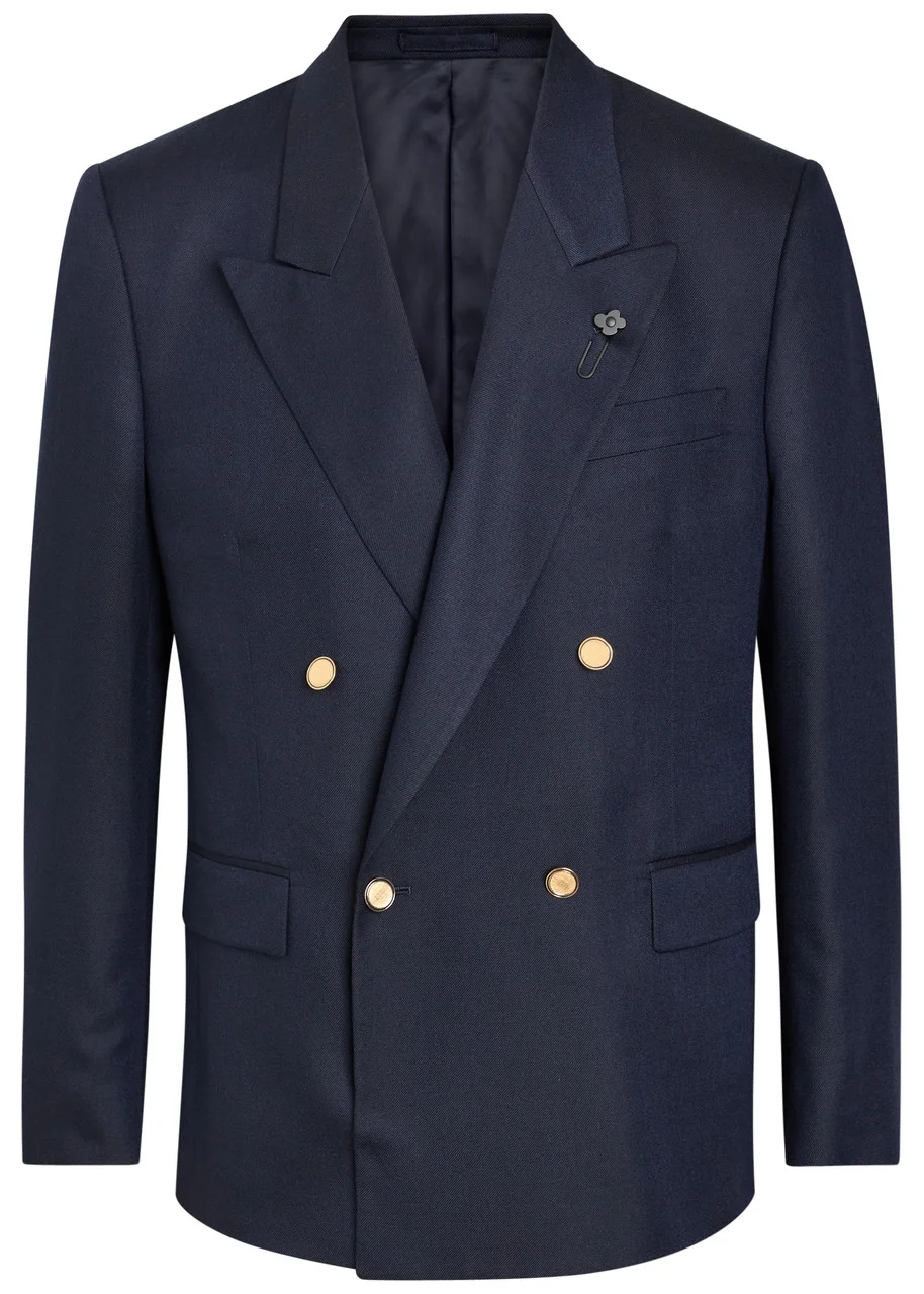 Lardini Double-breasted Cashmere and Wool-blend Blazer - 1
