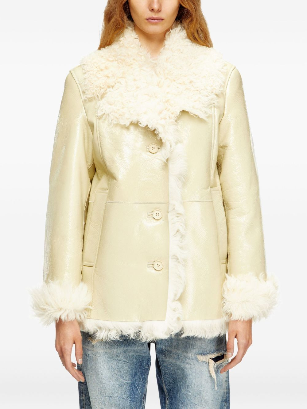L-Aconic shearling-collar jacket - 3
