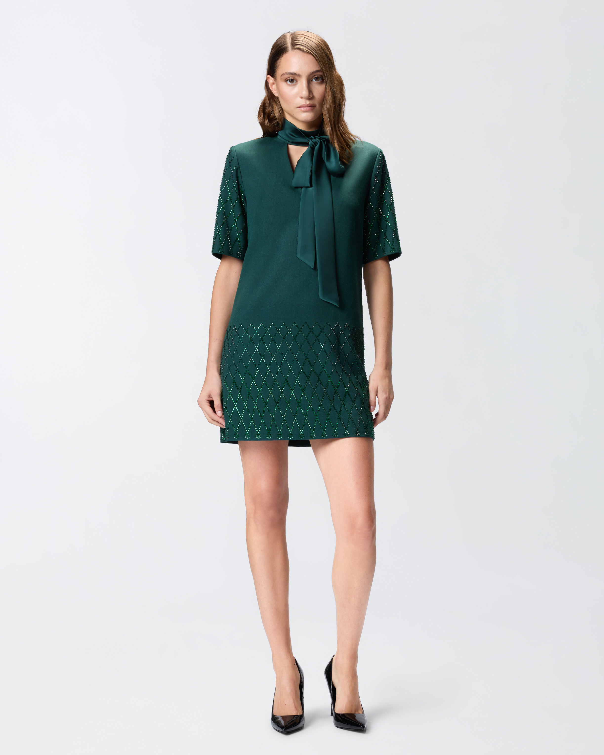 T-SHIRT-STYLE DRESS WITH RHINESTONES - 3