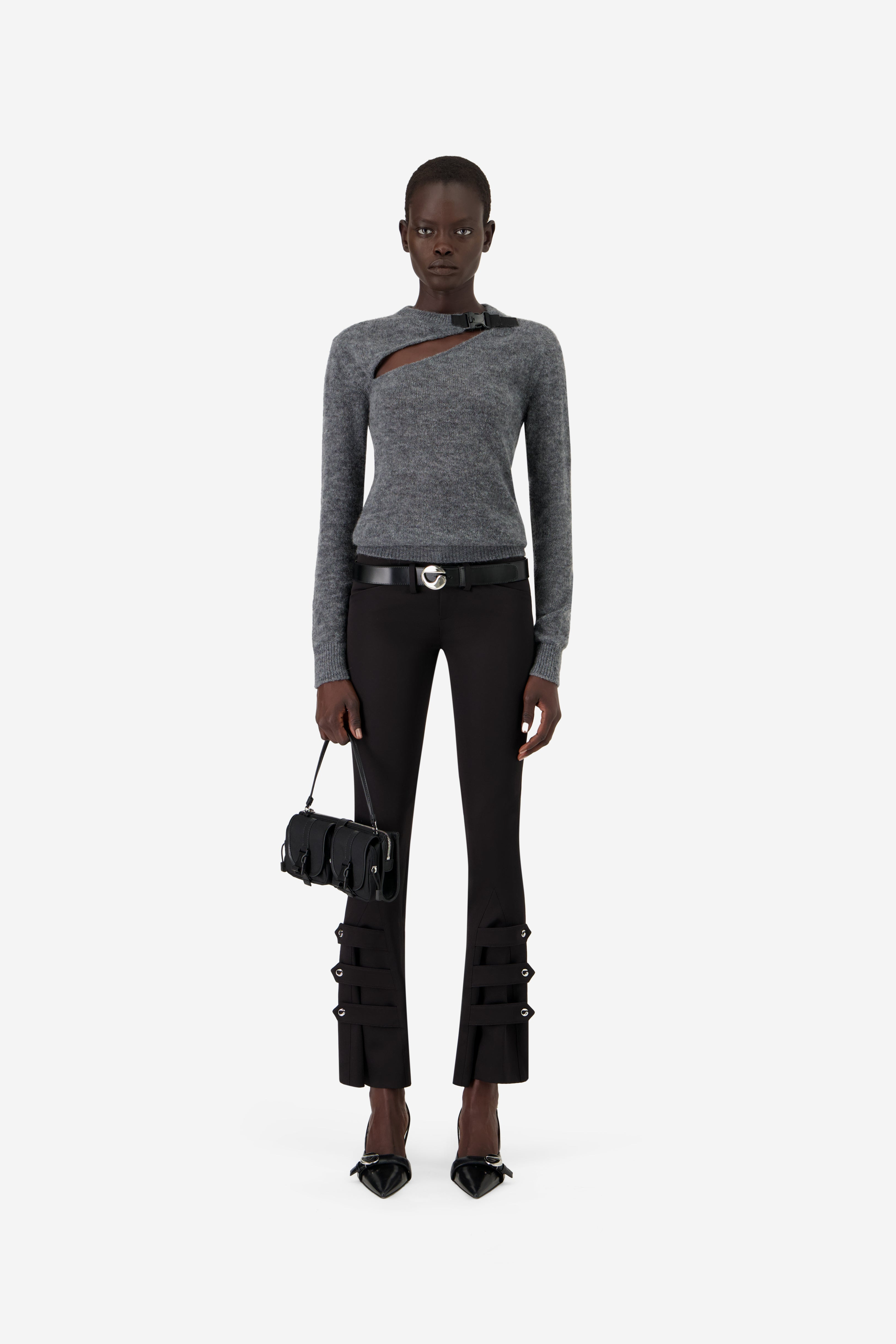 Buckle Cut-Out Sweater - 2