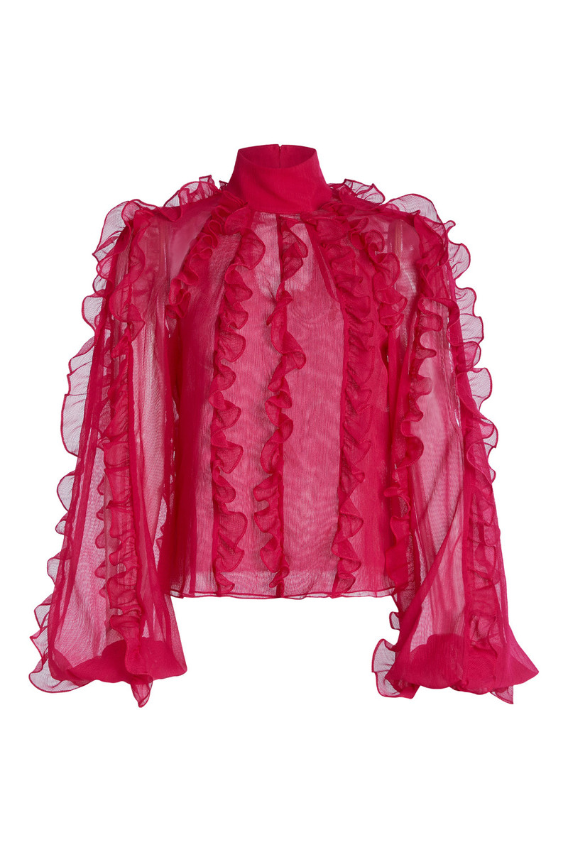 Ruffle High Neck Blouse 5