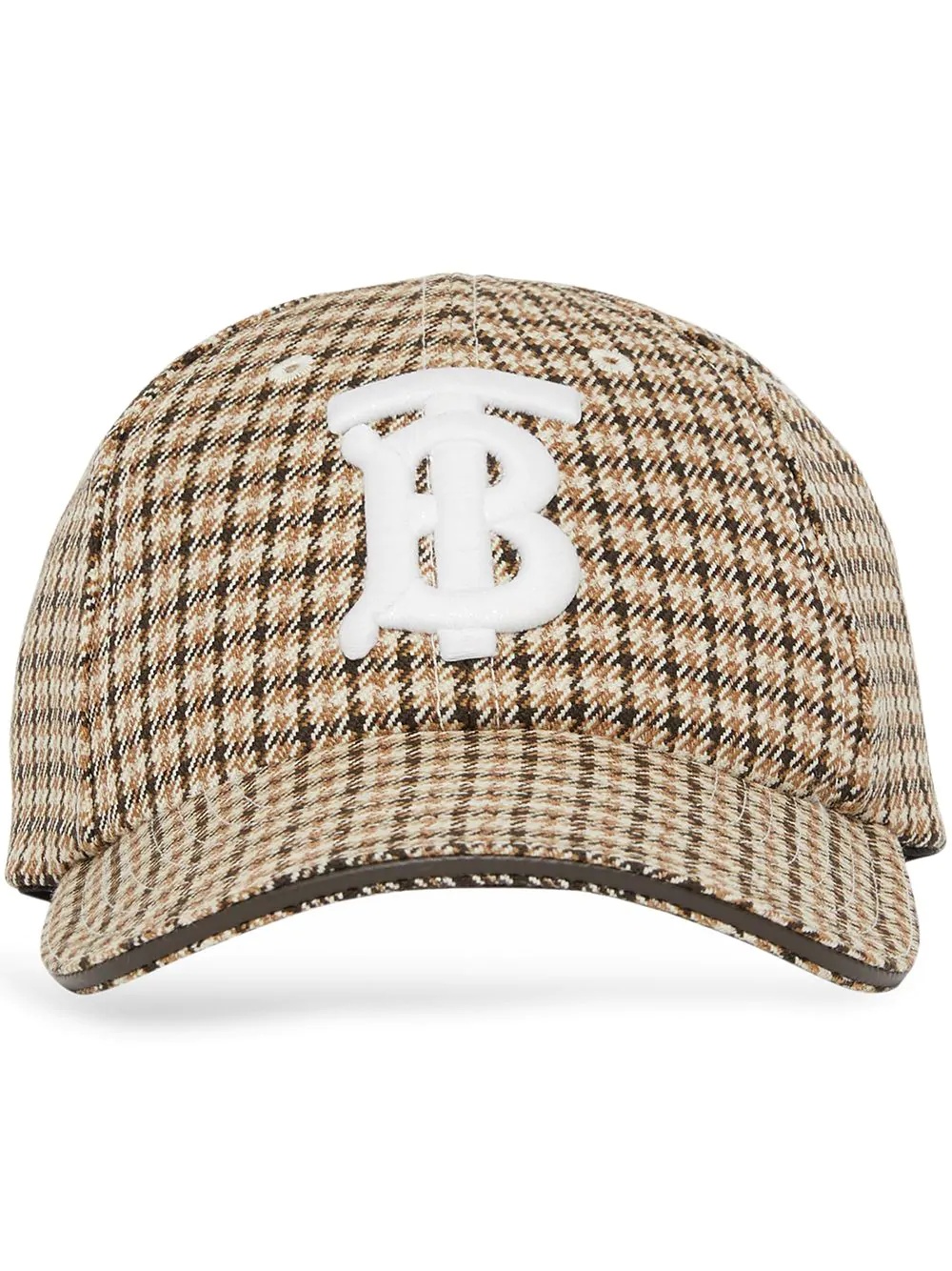 houndstooth check monogram baseball hat - 1