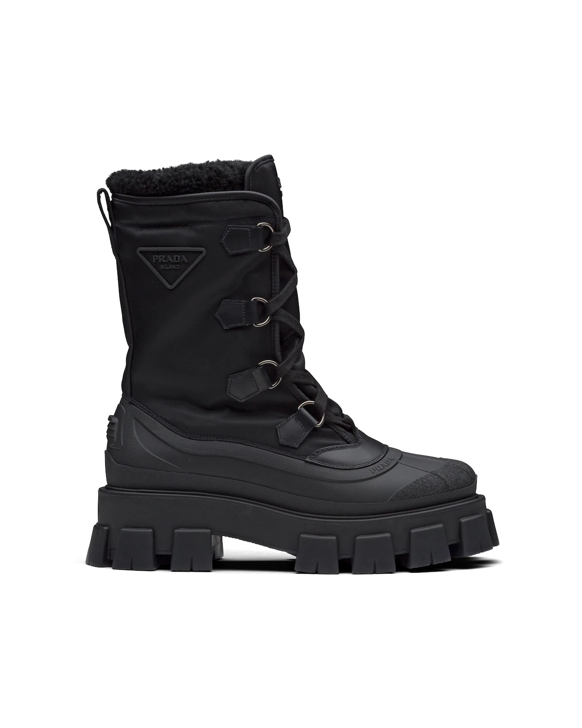 Re-Nylon gabardine shearling-lined hiking boots - 2